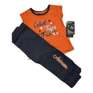 NEW AU Auburn Tigers Infant Baby Heart Shirt Leggings  Set 6-12 M Colosseum